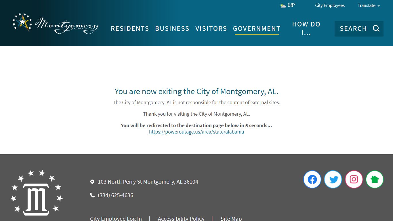 POWER OUTAGE INFO | City of Montgomery, AL